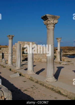 Ukraine. Chersones Taurica. 6. Jahrhundert vor Christus. Die byzantinische Basilika. Sewastopol. Stockfoto