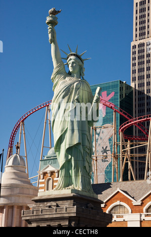 Freiheitsstatue in New York New York Hotel and Casino, Las Vegas, Nevada, USA. Stockfoto