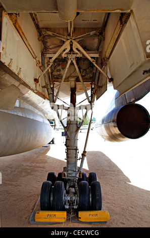 Ein Fahrwerk der Convair B-58 Hustler Überschall-Bomber in das Pima Air Museum Stockfoto