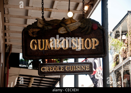 Gumbo Shop in New Orleans French Quarter Stockfoto