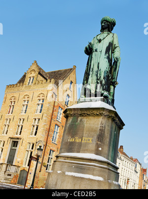 [Statue von Jan Van Eyck] - Brügge Stockfoto