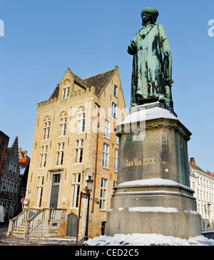 [Statue von Jan Van Eyck] - Brügge Stockfoto