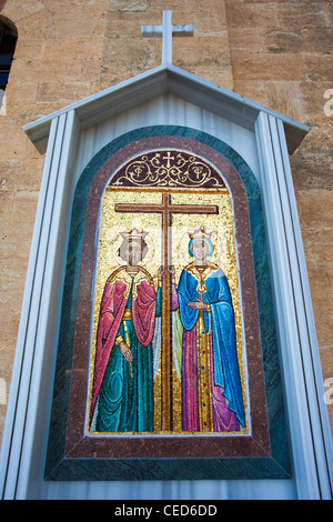 Israel, das Galiläa, Kafr-Kana, Seite Jesu, die Verwandlung von Wasser in Wein bei einer Hochzeit nach der Bibel, griechisch-orthodoxe Kirche Stockfoto