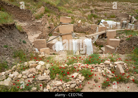 Göbekli Tepe älteste bekannte religiöse menschengemachten strukturieren 10. Milenium BC Şanlıurfa Türkei Stockfoto