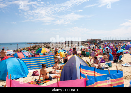 Die Cobb Gate Fish Bar und im Rock Point Inn bei Lyme Regis, Dorset, England. Stockfoto