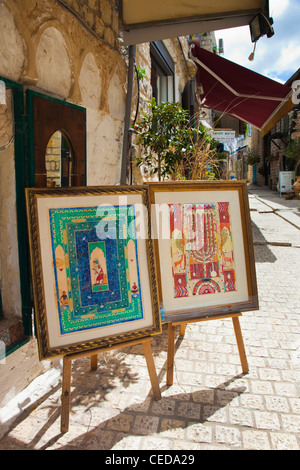 Israel, oberen Galiläa, Sfat, Synagoge Quartal Gemälde zum Verkauf Stockfoto