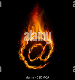Abstrakten Symbol des AT. Flamme-simuliert auf schwarzem Hintergrund. Stockfoto