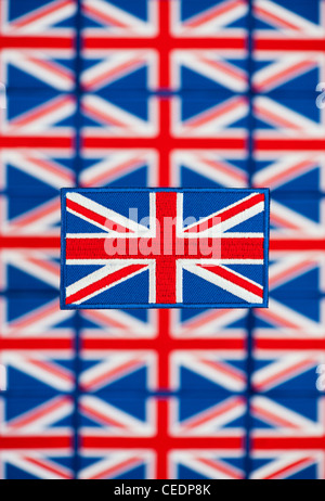 Union Jack Flagge gestickt Patch Muster Stockfoto