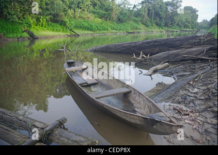 Peru, Pacaya Samiria Nationalreservat, Yarina Dorf, lokale Kanu auf dem Fluss Yanuyacu Stockfoto