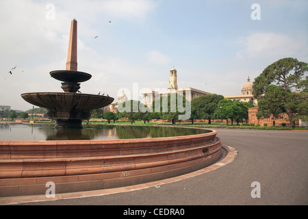 Indien, Delhi, Rajpath, Block Sekretariat Nordgebäude Stockfoto