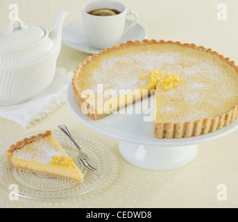 Tarte au Citron, Zitronentorte Stockfoto