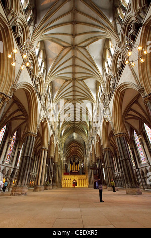 Das innere oder Inside Of Lincoln Kathedrale, in der Grafschaft Lincolnshire Stockfoto