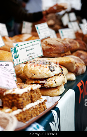 Brot-Stall Richmond Bauernmarkt Stockfoto