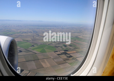 Luftbild der Canterbury Plains in der Nähe von Christchurch auf der Südinsel von Neuseeland Stockfoto