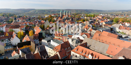 Blick von der Wenzelsturm Turm am Naumburger Dom St. Peter und Paul, Naumburg, Sachsen-Anhalt, Deutschland, Europa Stockfoto