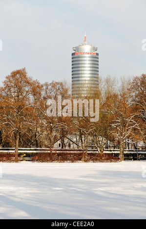 JenTower im Winter, Jena, Thüringen, Deutschland, Europa Stockfoto