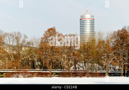 JenTower im Winter, Jena, Thüringen, Deutschland, Europa Stockfoto