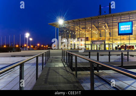 Messe Erfurt Congress Center, Messegelände, in den Abend, Erfurt, Thüringen, Deutschland, Europa Stockfoto