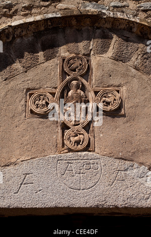 Arles-Sur-Tech (Arles de Tec), Abtei Sainte-Marie, Ostfassade Stockfoto