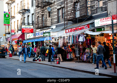 Mulberry Street, Little Italy, New Yorker Straßenszene Stockfoto