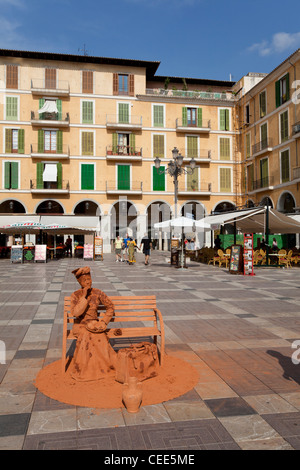 Straße Entertainer (lebende Statue) im Placa Major, Palma De Mallorca, Spanien Stockfoto