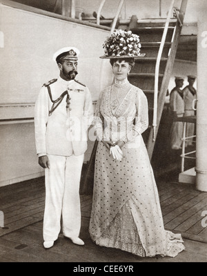 König George V und Königin Mary 1911 an Bord der Medina für ihren Besuch in Indien. Stockfoto