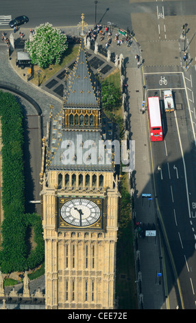 Luftaufnahme des Big Ben Tower, London city Stockfoto