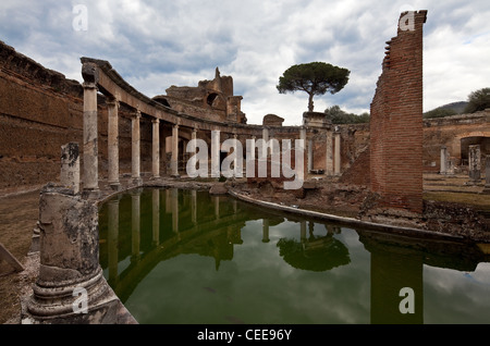 Tivoli, Hadriansvilla, Villa Adriana, 118 Bis 134 n. Chr., Teatro Marittimo Stockfoto