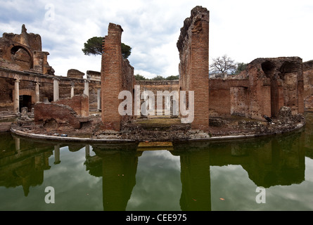 Tivoli, Hadriansvilla, Villa Adriana, 118 Bis 134 n. Chr.Teatro Marittimo Stockfoto