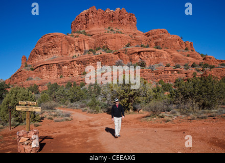 Wanderer auf dem Bell Rock Weg Stockfoto