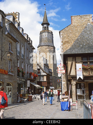 Tour de l ' Horloge, rue de l ' Horloge, Dinan, Côtes-d ' Armor, Bretagne, Frankreich Stockfoto