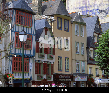 XVII Jahrhundert Laterne Häuser, Ort Otages, Morlaix, Finistère, Bretagne, Frankreich Stockfoto