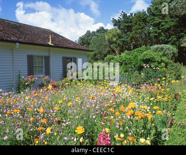 Der Vertrag von Haus und Garten, Waitangi Treaty Grounds, Waitangi, Bay of Islands, Region Northland, Nordinsel, Neuseeland Stockfoto