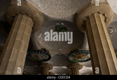 Barcelona, Parc Güell 1900-1914 von Antoni Gaudi Stockfoto