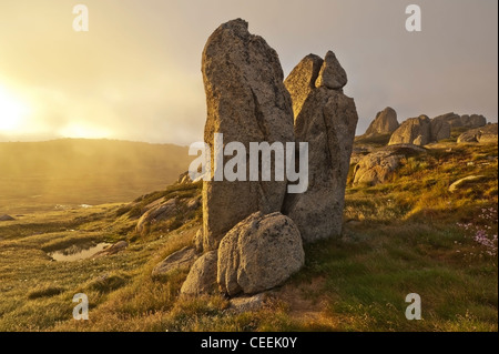 Granit-Tor bei Sonnenaufgang Kosciuszko National Park New South Wales Australien Stockfoto