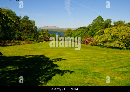 Appin, Druimneil Haus und Garten, mit Blick auf Loch Crerans, Nord-West-Schottland. Stockfoto