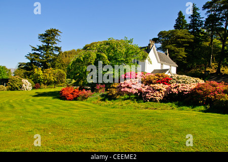 Appin, Druimneil Haus und Garten, mit Blick auf Loch Crerans, Nord-West-Schottland. Stockfoto