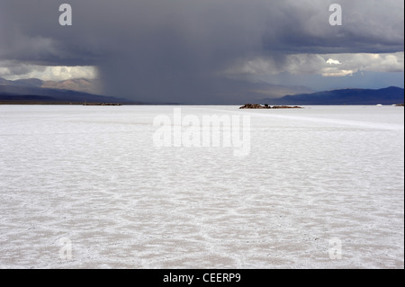 die Salinen von Salinas Grandes auf Argentinien Anden Stockfoto