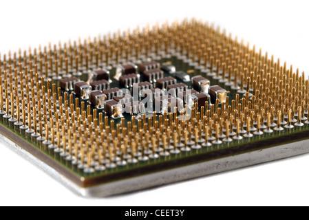 Zentrale Prozessor auf weißem Hintergrund Stockfoto