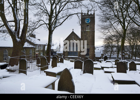 Haworth-Pfarrkirche und Friedhof von Haworth, West Yorkshire, Großbritannien Stockfoto