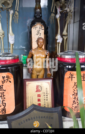 Dh Mong Kok Hongkong chinesische Akupunktur Puppe Modell in akupunkteur Schaufenster china Stockfoto