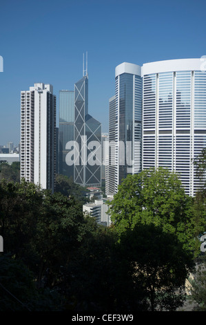 dh CENTRAL HONG KONG China Bank und Pacific Place Wolkenkratzer Gebäude Stockfoto