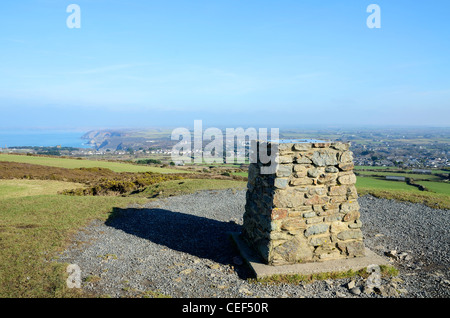 Die Aussicht vom Gipfel des Leuchtfeuers auf Extrameldung in Cornwall, Großbritannien Stockfoto