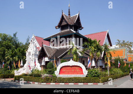 Buddhistischen Manuskript-Bibliothek und Museum Wat Chiang Mai Thailand Stockfoto