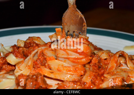 Fettuccine bolognese einfach Abendessen Mittagessen Stockfoto