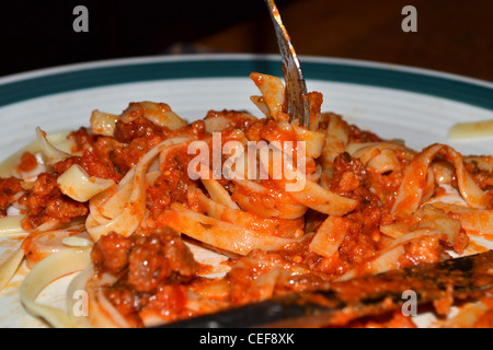 Fettuccine bolognese einfach Abendessen Mittagessen Stockfoto