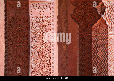 Architektonische Details in der Schlossanlage, Fatehpur Sikri, UNESCO-Weltkulturerbe Fatehpur Sikri, Indien Stockfoto