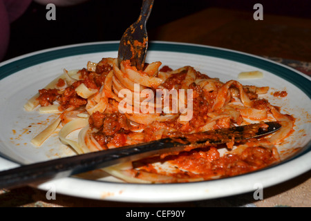 Fettuccine bolognese einfach Abendessen Mittagessen Stockfoto