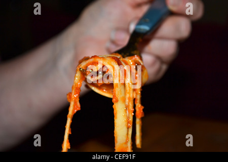 Fettuccine bolognese einfach Abendessen Mittagessen Stockfoto