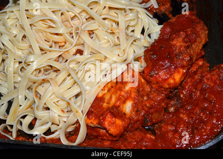 Fettuccine bolognese einfach Abendessen Mittagessen Stockfoto